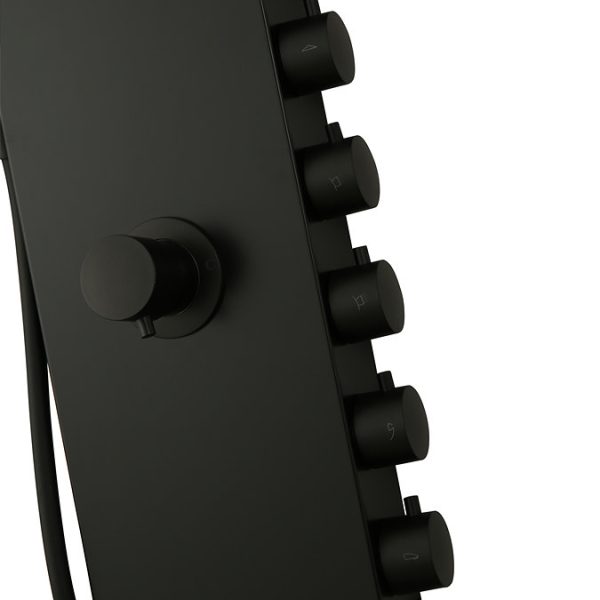 Arezzo Shower Tower Panel   Matt Black (Thermostatic) - Image 4
