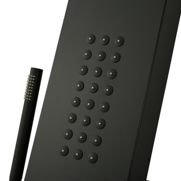 Arezzo Shower Tower Panel   Matt Black (Thermostatic) - Image 6