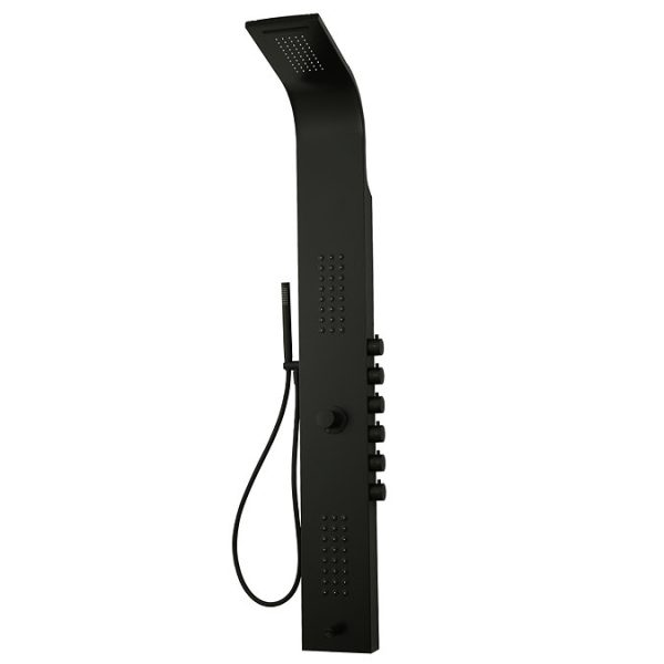 Arezzo Shower Tower Panel   Matt Black (Thermostatic) - Image 2