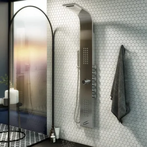 Arezzo Shower Tower Panel   Stainless Steel (Thermostatic)