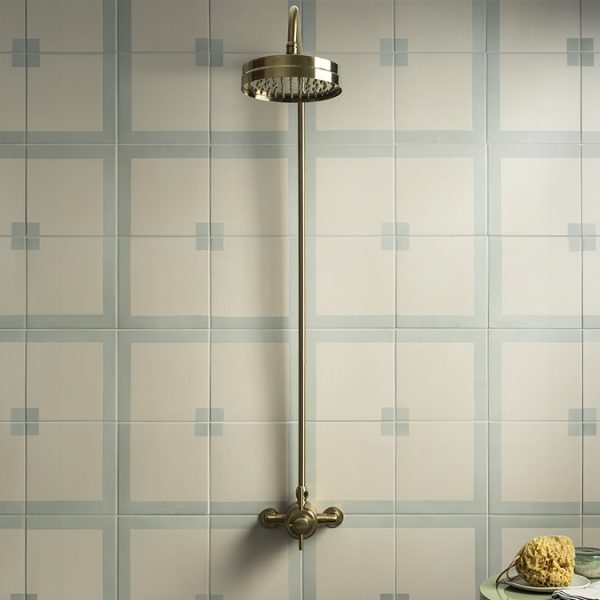 Arezzo Brushed Brass Dual Exposed Thermostatic Shower Valve with Rigid Riser Kit - Image 6