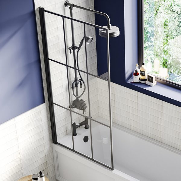 Arezzo Matt Black Dual Exposed Valve with Rigid Riser Kit, 195mm Shower Head, Handshower & Diverter - Image 4