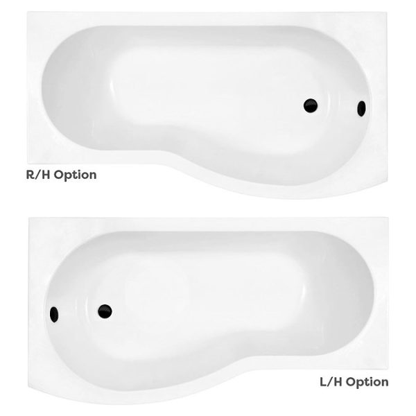 Arezzo Round Matt Black Shower Bath + Exposed Shower Pack (1700 B Shaped with Screen + Panel) - Image 3