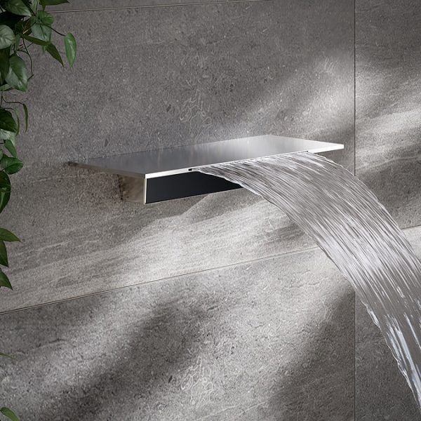 Arezzo Waterfall Shower Head with Concealed Shower Valve   Chrome - Image 3
