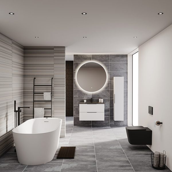Arezzo Whirlpool 1685mm Freestanding Bath with 12 Jet Air Spa System - Image 2