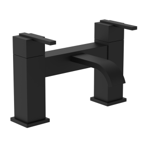 Milan Modern Bath Filler Tap   Matt Black