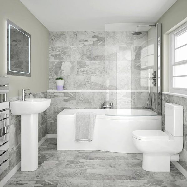 Cruze B Shaped Shower Bath   1700mm with Screen & Panel - Image 6