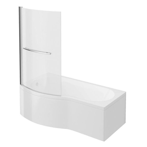 Cruze B Shaped Shower Bath   1700mm incl. Screen with Rail & Panel - Image 3