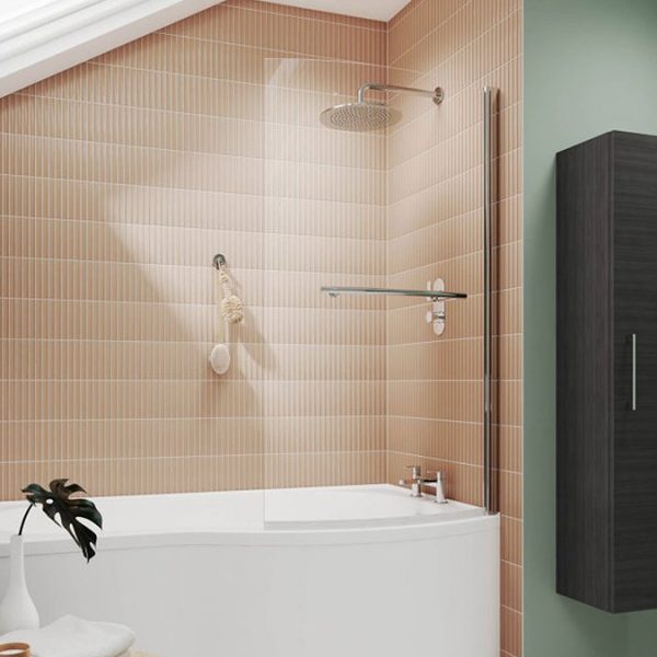 Cruze B Shaped Shower Bath   1700mm incl. Screen with Rail & Panel - Image 6