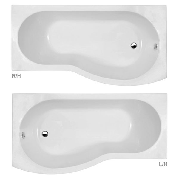 Cruze Shower Bath   1700mm B Shaped with Acrylic Panel - Image 3