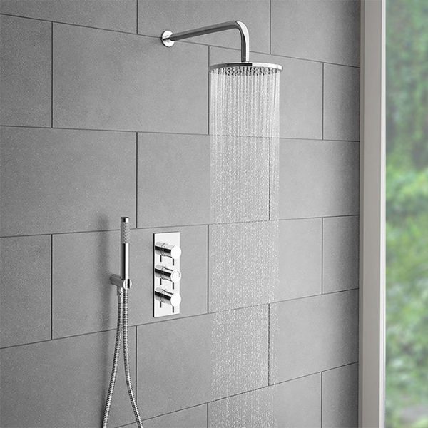 Cruze Shower Bath + Concealed 2 Outlet Shower Pack (1700 B Shaped with Screen + Panel) - Image 6