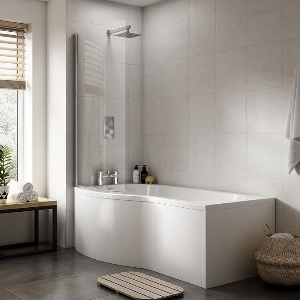 Cruze Shower Bath + Concealed 1 Outlet Shower Pack (1700 B Shaped with Screen + Panel) - Image 3