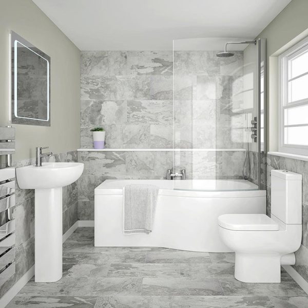 Cruze Shower Bath + Concealed 1 Outlet Shower Pack (1700 B Shaped with Screen + Panel) - Image 5