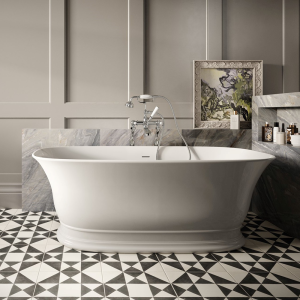 BC Designs Bampton Double Ended Freestanding Bath 1555 x 740mm   Polished White