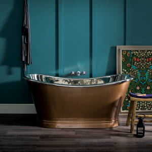 BC Designs 1500mm Antique Copper / Nickel Inner Double Ended Freestanding Bath