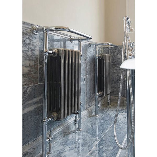 Bampton Traditional 960 x 675mm Heated Towel Radiator   Chrome - Image 3