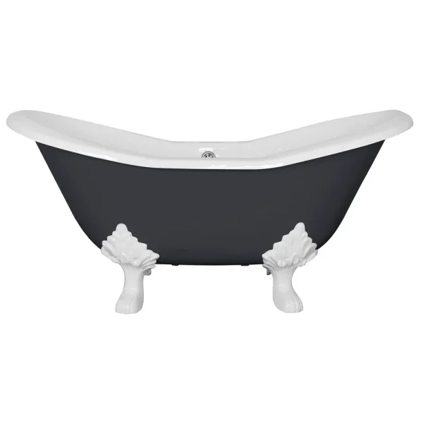 Hurlingham Byron Small 2TH Cast Iron Roll Top Bath (1560x765mm) with Feet