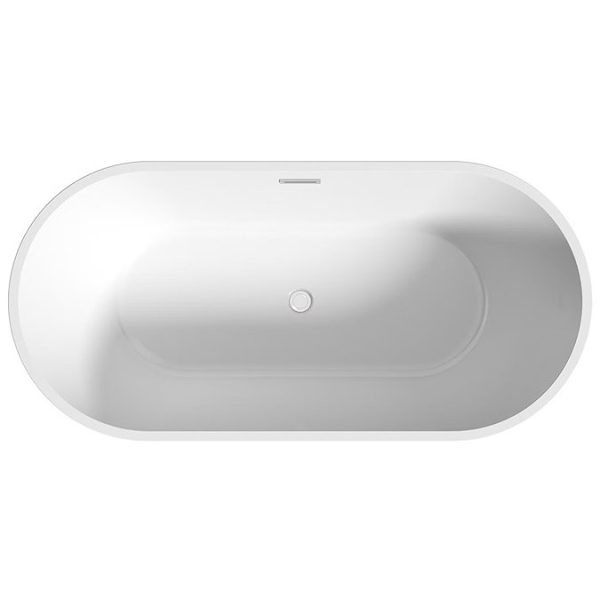 Mode Tate 1500 x 750mm White Double Ended Freestanding Bath with Waste - Image 3