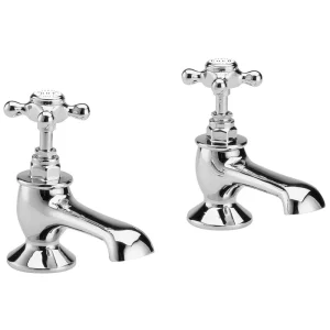 Bayswater White Crosshead Traditional Bath Taps