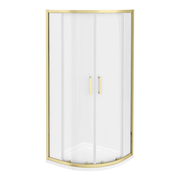 Toreno Brushed Brass 800 x 800mm Quadrant Shower Enclosure without Tray - Image 3