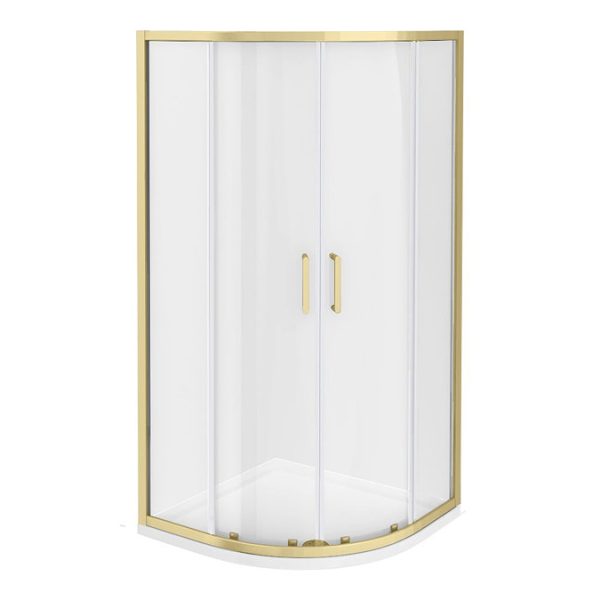 Toreno Brushed Brass 900 x 900mm Quadrant Shower Enclosure without Tray - Image 3