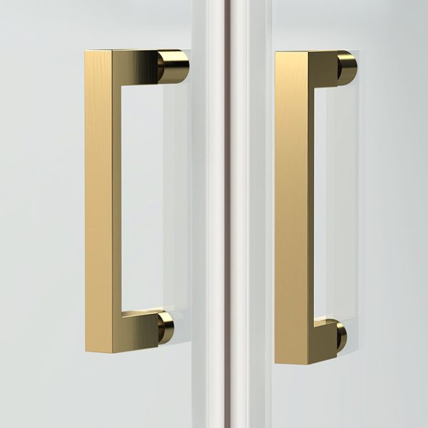 Toreno Brushed Brass 900 x 900mm Quadrant Shower Enclosure without Tray - Image 4