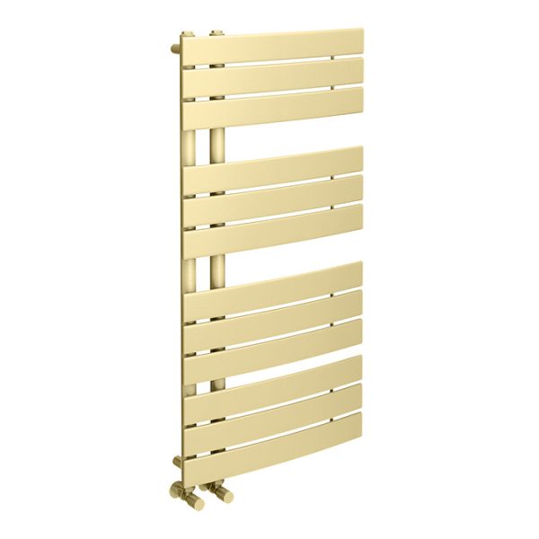 Arezzo Brushed Brass Designer Heated Towel Rail 1080 x 550mm - Image 2