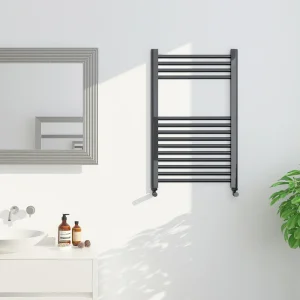 Brooklyn 800 x 500mm Black Nickel Straight Heated Towel Rail