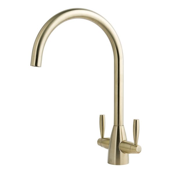 JTP Blink Brushed Brass Dual Lever Kitchen Sink Mixer - Image 2