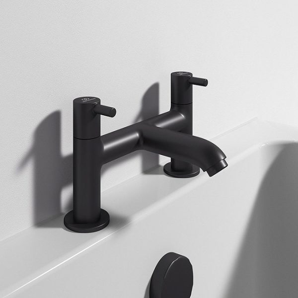 Ideal Standard Ceraline Silk Black 2 Tap Hole Bath Filler - Image 4
