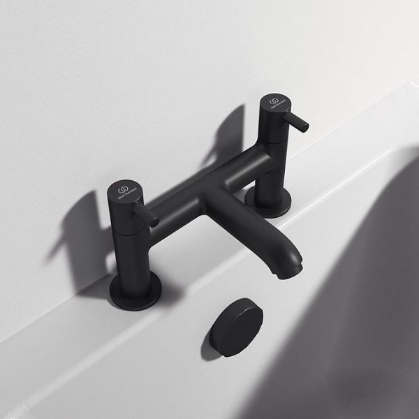 Ideal Standard Ceraline Silk Black 2 Tap Hole Bath Filler - Image 2