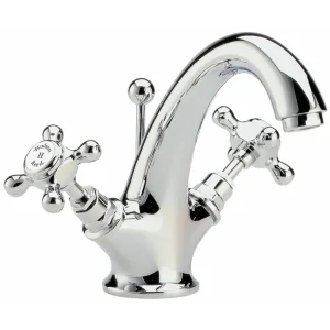 Hudson Reed Topaz Crosshead Mono Basin Mixer + Pop Up Waste   Chrome   BC305