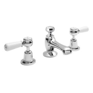 Hudson Reed Topaz lever 3 Tap Hole Basin Mixer Tap + Pop Up Waste