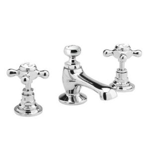Hudson Reed Topaz 3 Tap Hole Basin Mixer w/ Pop Up Waste   Chrome