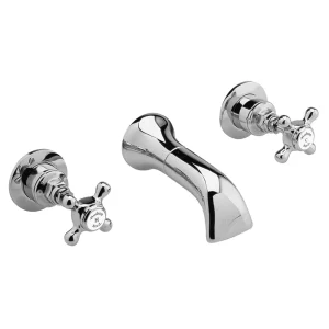 Hudson Reed Topaz 3 Tap Hole Wall Mounted Basin Mixer