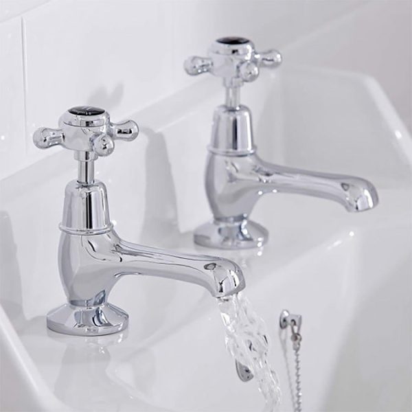 Hudson Reed Topaz Black Basin Taps   Chrome - Image 2