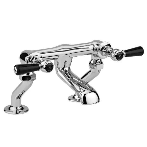 Hudson Reed Topaz Black Lever Deck Mounted Bath Filler