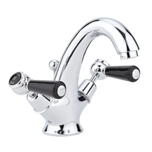 Hudson Reed Topaz Black Lever Mono Basin Mixer Tap + Pop Up Waste