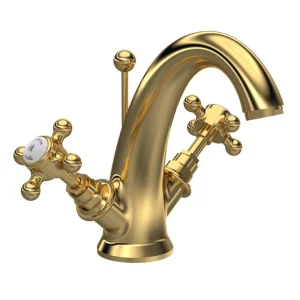 Hudson Reed Brass Topaz Crosshead Mono Basin Mixer w. Pop Up Waste