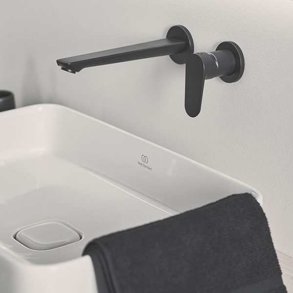 Ideal Standard Silk Black Cerafine O Wall Mounted Basin Mixer - Image 5