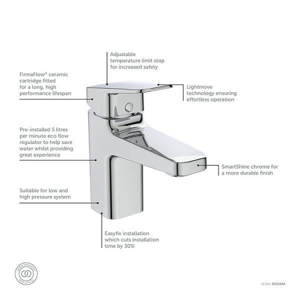 Ideal Standard Ceraplan Single Lever Basin Mixer - Image 3