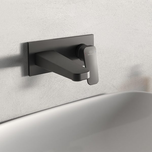 Ideal Standard Ceraplan Silk Black Single Lever Wall Mounted Basin Mixer - Image 2
