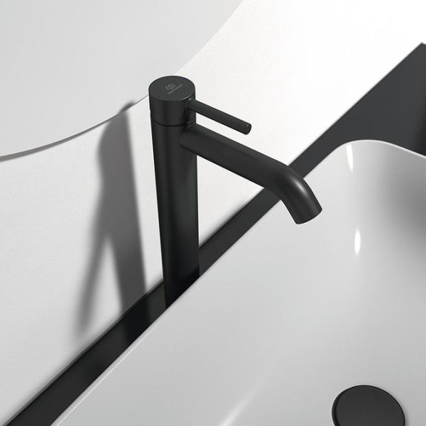 Ideal Standard Ceraline Silk Black Single Lever Tall Basin Mixer - Image 5