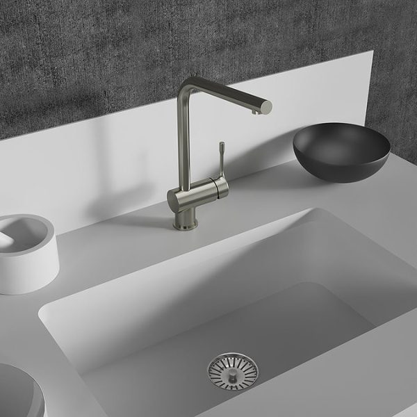 Ideal Standard Ceralook Silver Storm Single Lever L Shape Spout Kitchen Mixer - Image 6