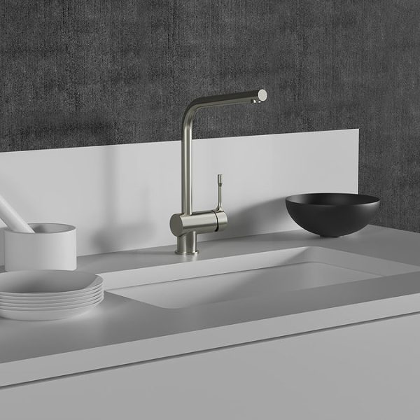 Ideal Standard Ceralook Silver Storm Single Lever L Shape Spout Kitchen Mixer - Image 2