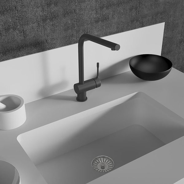 Ideal Standard Ceralook Silk Black Single Lever L Shape Spout Kitchen Mixer - Image 5