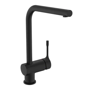 Ideal Standard Ceralook Silk Black Single Lever L Shape Spout Kitchen Mixer