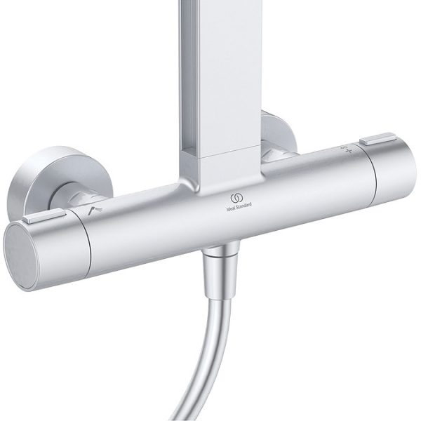 Ideal Standard Ceratherm Alu+ Silver Exposed Thermostatic Shower System - Image 4