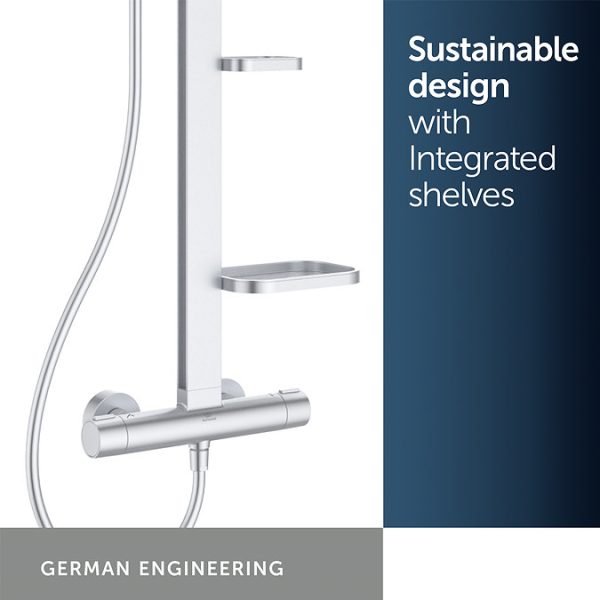 Ideal Standard Ceratherm Alu+ Silver Exposed Thermostatic Shower System - Image 8