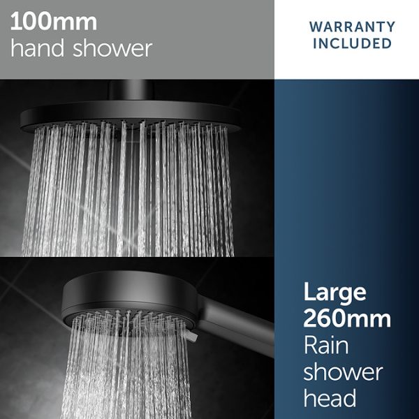 Ideal Standard Ceratherm Alu+ Silk Black Exposed Thermostatic Shower System - Image 15